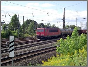 155 063 erreicht mit EZ 51521 aus Seelze den Bf Leipzig-Mockau