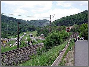 Altbau- und Neubaustrecke südlich Laufach