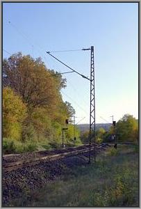 Oberleitungsmast in km 37,5