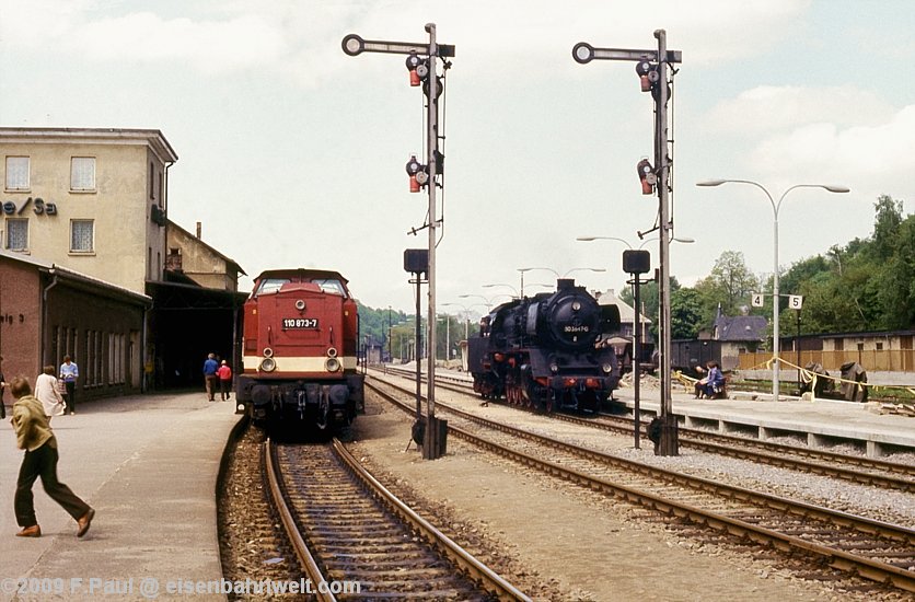 110 873 und 50 3647 in Aue (Sachs)